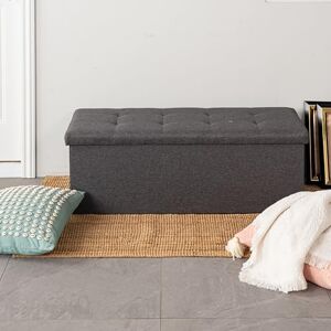 FurnitureR Banc de Rangement en Tissu, Ottoman en Bout de Lit, Rangement pour Repose-Pieds, Coffre de Rangement Intérieur avec Compartiment Amovible, pour Salon, Chambre, Entrée, Gris Foncé L 110cm - Publicité FurnitureR Banc de Rangement en Tissu, Ottoman en Bout de Lit, Rangement pour Repose-Pieds, Coffre de Rangement Intérieur avec Compartiment Amovible, pour Salon, Chambre, Entrée, Gris Foncé L 110cm - Publicité