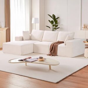 VEVOR Canapé sectionnel modulaire, avec méridienne, canapé modulaire en Forme de L, avec éponge à Rebond élevé et densité, en Velours côtelé rembourré, avec Coussin, pour Salon, Appartement, Beige - Publicité VEVOR Canapé sectionnel modulaire, avec méridienne, canapé modulaire en Forme de L, avec éponge à Rebond élevé et densité, en Velours côtelé rembourré, avec Coussin, pour Salon, Appartement, Beige - Publicité