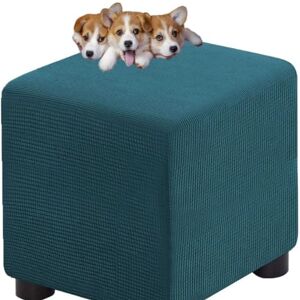 MCNDSI Extensible Carré Housse De Pouf Ottoman Cover 35x35/40x40 Confortable Housses De Repose-Pieds Jacquard Doux Housse De Protéger Tabouret Rangement Avec Fond Élastique ( Color : #8 , Size : 33x33 cm ) - Publicité