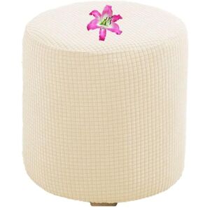 uyeoco Housse de Pouf Ottomane Rond 40x40/45x45 Extensible, Housses de Repose-Pieds en Jacquard Doux pour protéger Le Repose-Pieds, Housse de Pouf avec Fond élastique (Color : D, Size : 33x33cm) - Publicité