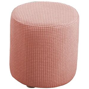 LOVIVER Housse de Pouf en de Polyester à Base Extensible pour La Plupart des Repose-Pieds Ronds, Rose - Publicité