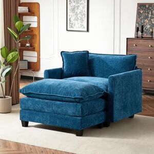 SoarTalent Canapé sectionnel modulaire Convertible, canapé 1 Places en Chenille avec Coussins et 1 Ottoman, pour Salon, Appartement, Bureau (Bleu) - Publicité SoarTalent Canapé sectionnel modulaire Convertible, canapé 1 Places en Chenille avec Coussins et 1 Ottoman, pour Salon, Appartement, Bureau (Bleu) - Publicité
