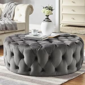 GXGGXG Ottoman Rond capitonné en Velours – Repose-Pieds en Peluche – Banc de Bout de lit – pour Salon, Chambre à Coucher (Couleur : Gris foncé, Taille : 60 x 60 x 40 cm (24 x 24 x 16 pouc - Publicité GXGGXG Ottoman Rond capitonné en Velours – Repose-Pieds en Peluche – Banc de Bout de lit – pour Salon, Chambre à Coucher (Couleur : Gris foncé, Taille : 60 x 60 x 40 cm (24 x 24 x 16 pouc - Publicité