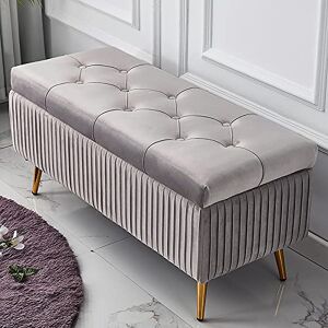 LFONDIGE Banc de Rangement rembourré en Velours Luxueux, Meuble de décoration Haut de Gamme, Banc de Rangement Ottoman, Banc à Chaussures Confortable, Repose-Pieds pour l'entrée du Salon Gris Clair - Publicité LFONDIGE Banc de Rangement rembourré en Velours Luxueux, Meuble de décoration Haut de Gamme, Banc de Rangement Ottoman, Banc à Chaussures Confortable, Repose-Pieds pour l'entrée du Salon Gris Clair - Publicité