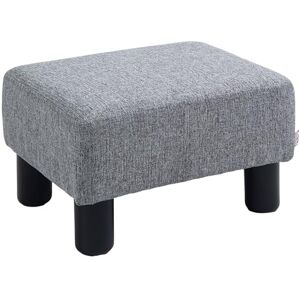 HOMCOM - Chic Linen Ottoman Cube - Gris - Lin - Footstool - Publicité HOMCOM - Chic Linen Ottoman Cube - Gris - Lin - Footstool - Publicité