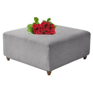 uyeoco Housse de Pouf Ottomane Carrée 40x40/45x45/50x50 Extensible Housse de Protection pour Repose-Pieds En Jacquard Velours Doux Housse Tabouret de Rangement avec Fond Élastique ( Color : #20 , Size : 30x3 - Publicité