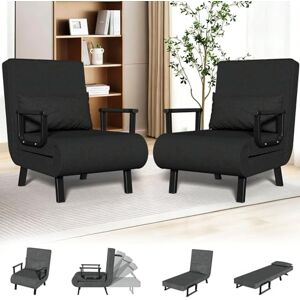 JMGJOY Lot de 2 Canapé Convertible 1 Place 4 en 1 Canape Lit Pliable Fauteuil Lit avec Dossier Réglable sur 6 Niveaux Max.180kg Lin Cadre Métallique Mémoire Forme pour Salon Chambre d'amis Appartement, Noir - Publicité JMGJOY Lot de 2 Canapé Convertible 1 Place 4 en 1 Canape Lit Pliable Fauteuil Lit avec Dossier Réglable sur 6 Niveaux Max.180kg Lin Cadre Métallique Mémoire Forme pour Salon Chambre d'amis Appartement, Noir - Publicité