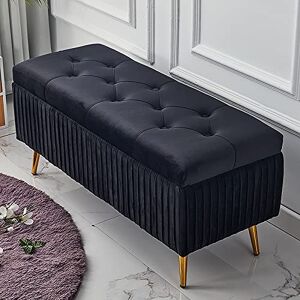 LFONDIGE Banc de Rangement rembourré en Velours Luxueux, Meuble de décoration Haut de Gamme, Banc de Rangement Ottoman, Banc à Chaussures Confortable, Repose-Pieds pour entrée de Salon, Noir 60 x 40 - Publicité LFONDIGE Banc de Rangement rembourré en Velours Luxueux, Meuble de décoration Haut de Gamme, Banc de Rangement Ottoman, Banc à Chaussures Confortable, Repose-Pieds pour entrée de Salon, Noir 60 x 40 - Publicité