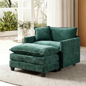 SoarTalent Canapé sectionnel modulaire Convertible, canapé 1 Places en Chenille avec Coussins et 1 Ottoman, pour Salon, Appartement, Bureau (Vert) - Publicité SoarTalent Canapé sectionnel modulaire Convertible, canapé 1 Places en Chenille avec Coussins et 1 Ottoman, pour Salon, Appartement, Bureau (Vert) - Publicité