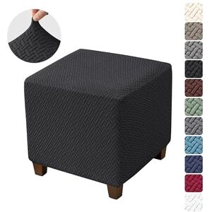 uyeoco Housse De Pouf Ottomane Extensible Carrée/Rond 40x40/45x45cm, Housses De Repose-Pieds En Jacquard Doux Pour Protéger Le Repose-Pieds, Housse De Pouf Avec Fond Élastique ( Color : 10 @ , Size : 30x30 c - Publicité