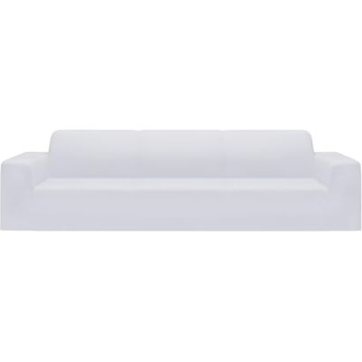 vidaXL Housse Extensible de Canapé 4 Places Protection de Meubles Couverture de Canapé Housse Extensible de Sofa Salon Blanc Jersey de Polyester - Publicité vidaXL Housse Extensible de Canapé 4 Places Protection de Meubles Couverture de Canapé Housse Extensible de Sofa Salon Blanc Jersey de Polyester - Publicité