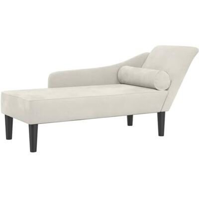 vidaXL Chaise longue avec coussins crème velours - Publicité vidaXL Chaise longue avec coussins crème velours - Publicité