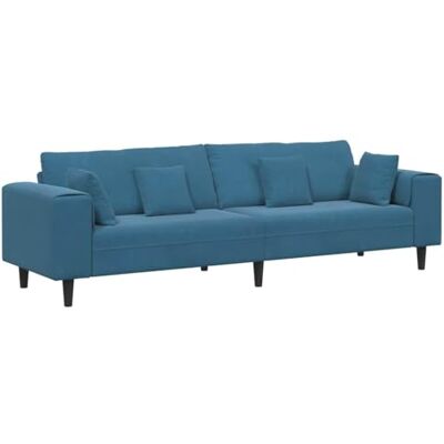 vidaXL Canapé avec Coussin Bleu 250 x 77 x 76 cm Velours, Canapé Moderne Cadre en contreplaqué, Coussins en Mousse, Assise stylée pour Un Salon Chic - Publicité vidaXL Canapé avec Coussin Bleu 250 x 77 x 76 cm Velours, Canapé Moderne Cadre en contreplaqué, Coussins en Mousse, Assise stylée pour Un Salon Chic - Publicité