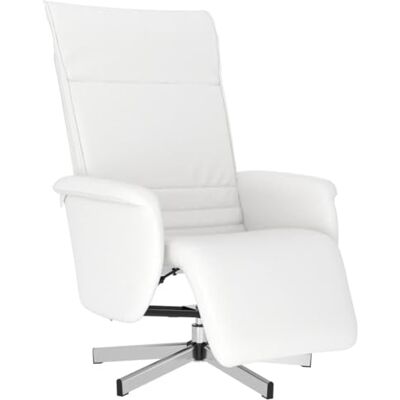 vidaXL Fauteuil Inclinable avec Repose-Pieds, Chaise de Relaxation avec Dossier, Siège avec Accoudoirs Salon, Moderne, Blanc Similicuir - Publicité vidaXL Fauteuil Inclinable avec Repose-Pieds, Chaise de Relaxation avec Dossier, Siège avec Accoudoirs Salon, Moderne, Blanc Similicuir - Publicité