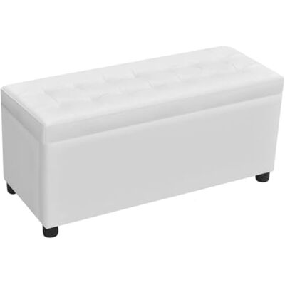 vidaXL Pouf de Rangement Similicuir Blanc Salon Siège Tabouret Repose-Pieds - Publicité vidaXL Pouf de Rangement Similicuir Blanc Salon Siège Tabouret Repose-Pieds - Publicité