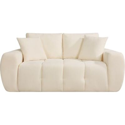 Habitat et Jardin Canapé droit en tissu style bubble "Léonie" 2 places Beige - Publicité Habitat et Jardin Canapé droit en tissu style bubble "Léonie" 2 places Beige - Publicité