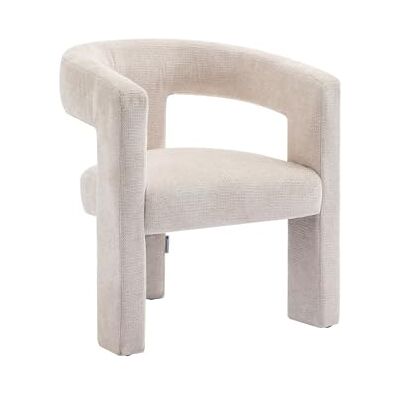 Unique Fauteuil en Tissu texturé Beige FAVINA - Publicité Unique Fauteuil en Tissu texturé Beige FAVINA - Publicité