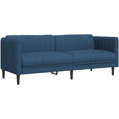 vidaXL Canapé à 3 Places, Chaise de Relaxation avec Accoudoirs et Dossier, Siège avec Pieds, Fauteuil TV de Salon, Moderne, Bleu Tissu - Publicité vidaXL Canapé à 3 Places, Chaise de Relaxation avec Accoudoirs et Dossier, Siège avec Pieds, Fauteuil TV de Salon, Moderne, Bleu Tissu - Publicité