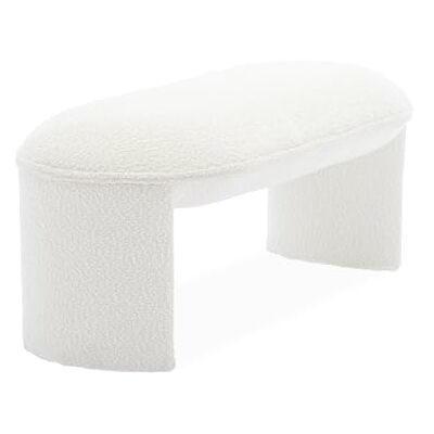 sweeek Banc ou Bout de lit en Tissu Bouclette Blanc crème L 100 x P 44 x H 41cm Shawn - Publicité sweeek Banc ou Bout de lit en Tissu Bouclette Blanc crème L 100 x P 44 x H 41cm Shawn - Publicité