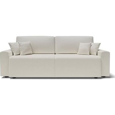 KATLY - 230 cm - blanc - tissu bouclette - sofa bed - Publicité KATLY - 230 cm - blanc - tissu bouclette - sofa bed - Publicité