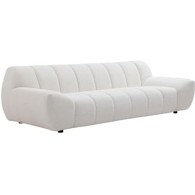 Unique Canapé 3 Places en Tissu Bouclette Blanc SORIELI - Publicité Unique Canapé 3 Places en Tissu Bouclette Blanc SORIELI - Publicité
