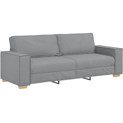 vidaXL Canapé 3 Places Gris Clair 220x78x84 cm Tissu - Publicité vidaXL Canapé 3 Places Gris Clair 220x78x84 cm Tissu - Publicité