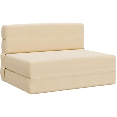 vidaXL Canapé-lit Pliable Crème 70 x 72 x 60 cm Tissu, Canapé-lit Pliable Moderne, rectangulaire, Convertible pour Chambre, Salon, élégant et Gain de Place - Publicité vidaXL Canapé-lit Pliable Crème 70 x 72 x 60 cm Tissu, Canapé-lit Pliable Moderne, rectangulaire, Convertible pour Chambre, Salon, élégant et Gain de Place - Publicité