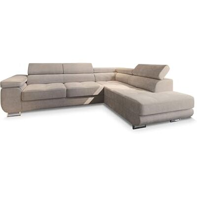 Masseno Canapé d'angle APIRO R-S avec Fonction Couchage Forme en L, Moderne, avec Coffre de Rangement, Ensemble canapé de Salon Beige - Publicité Masseno Canapé d'angle APIRO R-S avec Fonction Couchage Forme en L, Moderne, avec Coffre de Rangement, Ensemble canapé de Salon Beige - Publicité