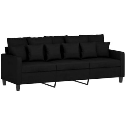 vidaXL Canapé à 3 Places, Siège avec Accoudoirs et Dossier Rembourrés, Meuble de Salon Salle de Séjour Intérieur, Moderne, Noir Tissu - Publicité vidaXL Canapé à 3 Places, Siège avec Accoudoirs et Dossier Rembourrés, Meuble de Salon Salle de Séjour Intérieur, Moderne, Noir Tissu - Publicité
