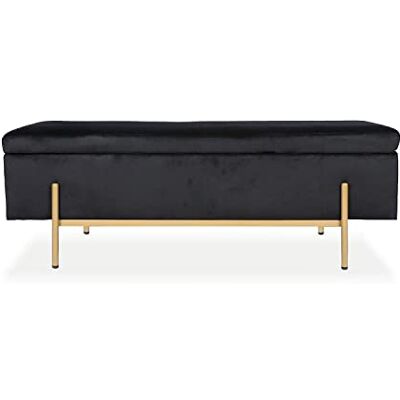 Intense Déco - Olivia - Velours noir - Storage bench - Publicité Intense Déco - Olivia - Velours noir - Storage bench - Publicité