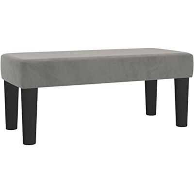 vidaXL Banc Gris clair 70x30x30 cm Velours - Publicité vidaXL Banc Gris clair 70x30x30 cm Velours - Publicité