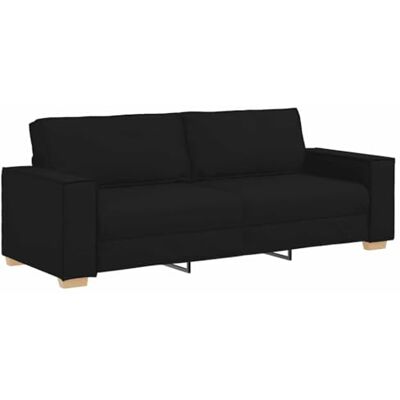 vidaXL Canapé 3 Places Noir 220x78x84 cm Tissu - Publicité vidaXL Canapé 3 Places Noir 220x78x84 cm Tissu - Publicité