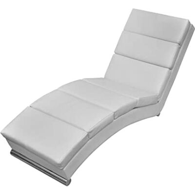 vidaXL Chaise Longue Cuir Synthétique Blanc Transat Chilienne Meuble de Jardin - Publicité vidaXL Chaise Longue Cuir Synthétique Blanc Transat Chilienne Meuble de Jardin - Publicité