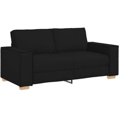 vidaXL Canapé 2 Places Noir 180x78x84 cm Tissu - Publicité vidaXL Canapé 2 Places Noir 180x78x84 cm Tissu - Publicité