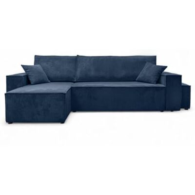 LOUNGITUDE Canapé Farah d'angle réversible et Convertible 4 Places avec Un Pouf en Velours côtelé - Publicité LOUNGITUDE Canapé Farah d'angle réversible et Convertible 4 Places avec Un Pouf en Velours côtelé - Publicité