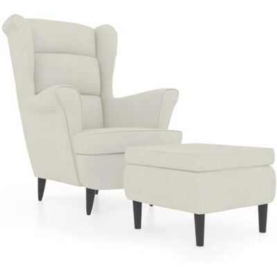 vidaXL Fauteuil à Oreilles avec Tabouret Chaise de Relaxation Siège de Salon Meuble de Salle de Séjour Maison Intérieur Crème Velours - Publicité vidaXL Fauteuil à Oreilles avec Tabouret Chaise de Relaxation Siège de Salon Meuble de Salle de Séjour Maison Intérieur Crème Velours - Publicité