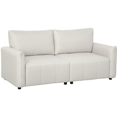 HOMCOM Canapé 3 Places Moderne 196 cm en Tissu Aspect Lin, Dossier et accoudoirs rembourrés, avec 2 Coussins, canapé de Salon, pour Chambre ou Bureau à Domicile, Pieds en Acier, crème - Publicité HOMCOM Canapé 3 Places Moderne 196 cm en Tissu Aspect Lin, Dossier et accoudoirs rembourrés, avec 2 Coussins, canapé de Salon, pour Chambre ou Bureau à Domicile, Pieds en Acier, crème - Publicité