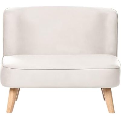 Beliani Canapé pour Enfants Moderne en Velours Rembourré sans Accoudoirs Beige Risby - Publicité Beliani Canapé pour Enfants Moderne en Velours Rembourré sans Accoudoirs Beige Risby - Publicité