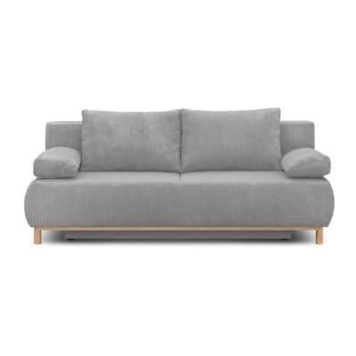 MIKA Banquette Convertible 3 Places Velours côtelé Gris Clair Coffre de Rangement L 192 x H 84 x P 93 cm - Publicité MIKA Banquette Convertible 3 Places Velours côtelé Gris Clair Coffre de Rangement L 192 x H 84 x P 93 cm - Publicité