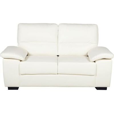 Beliani Canapé Fixe 2 Places en Cuir PU Haut de Gamme Blanc Beige Idéal pour Salon au Style Moderne - Publicité Beliani Canapé Fixe 2 Places en Cuir PU Haut de Gamme Blanc Beige Idéal pour Salon au Style Moderne - Publicité