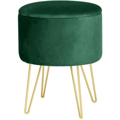 AKORD Petit Tabouret Tissu Mini de Pied Rangement pour Petit Objets Fouf Coffre Velours rembourré Marche Pied Pieds en métal Repose Pied Canape Pouf de Rangement avec Couvercle - Publicité AKORD Petit Tabouret Tissu Mini de Pied Rangement pour Petit Objets Fouf Coffre Velours rembourré Marche Pied Pieds en métal Repose Pied Canape Pouf de Rangement avec Couvercle - Publicité