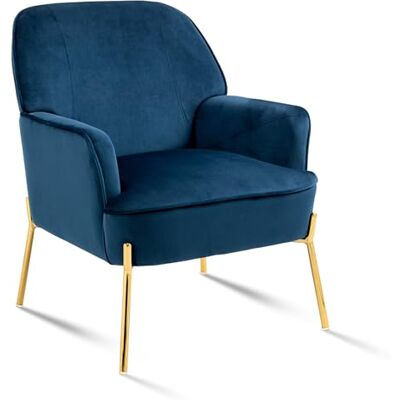 SEPNINE Fauteuil en Velours Confortable avec Accoudoirs, Assise Épaisse et Pieds en Métal, Chaise Relax pour Salon ou Chambre- Jusqu'à 135 kg (Bleu) - Publicité SEPNINE Fauteuil en Velours Confortable avec Accoudoirs, Assise Épaisse et Pieds en Métal, Chaise Relax pour Salon ou Chambre- Jusqu'à 135 kg (Bleu) - Publicité