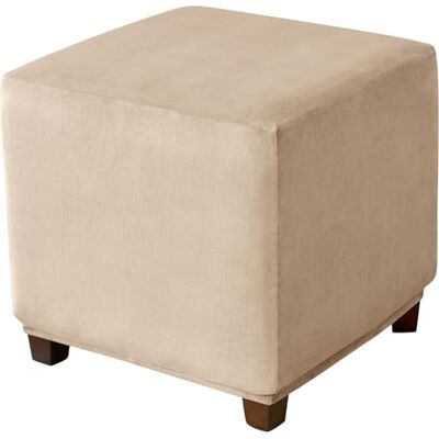 CLGTY Housse Carré Extensible Velours Ottoman Pouf Antidérapant Lavable Housse De Protection avec Bas Élastique-Riz Gris-Small - Publicité CLGTY Housse Carré Extensible Velours Ottoman Pouf Antidérapant Lavable Housse De Protection avec Bas Élastique-Riz Gris-Small - Publicité
