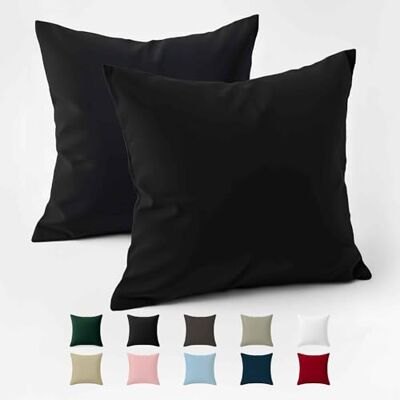 Dreamzie Taie Oreiller 60x60 Coton Renforcé (Set de 2) Noir Tissage serré de 57 Fils/cm² Taie Oreiller 60 x 60 cm Certifié Oeko Tex - Publicité Dreamzie Taie Oreiller 60x60 Coton Renforcé (Set de 2) Noir Tissage serré de 57 Fils/cm² Taie Oreiller 60 x 60 cm Certifié Oeko Tex - Publicité