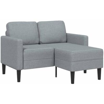 vidaXL Canapé 2 Places avec méridienne en L Gris Clair 125 cm Tissu, canapé 2 Places de Chambre, Causeuse, canapé Deux Places - Publicité vidaXL Canapé 2 Places avec méridienne en L Gris Clair 125 cm Tissu, canapé 2 Places de Chambre, Causeuse, canapé Deux Places - Publicité