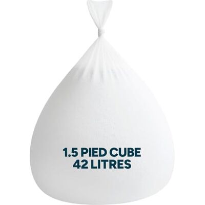 Icon Remplissage Pouf, 1.5 Pieds Cubes, 42 litres, Blanc, Billes Polystyrène pour Remplissage Pouf, Perles en EPS Rembourrage, Fabriqué en Europe - Publicité Icon Remplissage Pouf, 1.5 Pieds Cubes, 42 litres, Blanc, Billes Polystyrène pour Remplissage Pouf, Perles en EPS Rembourrage, Fabriqué en Europe - Publicité