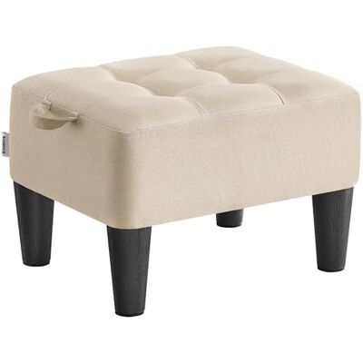 SONGMICS Repose-Pieds, en Tissu Façon Lin, Tabouret, Pouf, Rembourrage Épais, Capacité de Charge 150 kg, pour Salon, Chambre, Entrée, Beige Sable et Noir d’Encre LOM502LF01 - Publicité SONGMICS Repose-Pieds, en Tissu Façon Lin, Tabouret, Pouf, Rembourrage Épais, Capacité de Charge 150 kg, pour Salon, Chambre, Entrée, Beige Sable et Noir d’Encre LOM502LF01 - Publicité