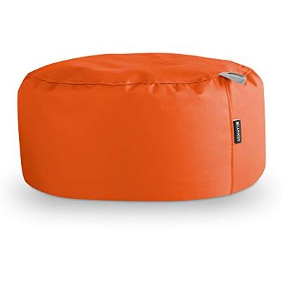 Happers Pouf Rond Similicuir Intérieur Orange - Publicité Happers Pouf Rond Similicuir Intérieur Orange - Publicité