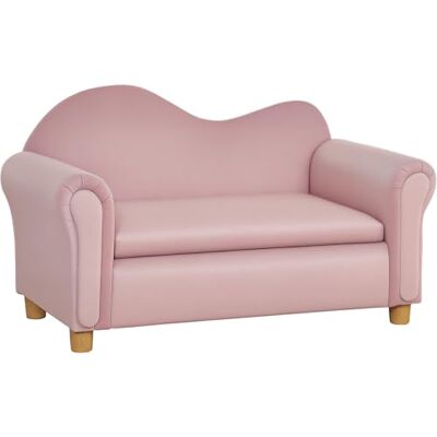 Homcom Canapé Enfant - Structure en eucalyptus, Rose, 84x49x42cm - Canapé pour enfants - Publicité Homcom Canapé Enfant - Structure en eucalyptus, Rose, 84x49x42cm - Canapé pour enfants - Publicité