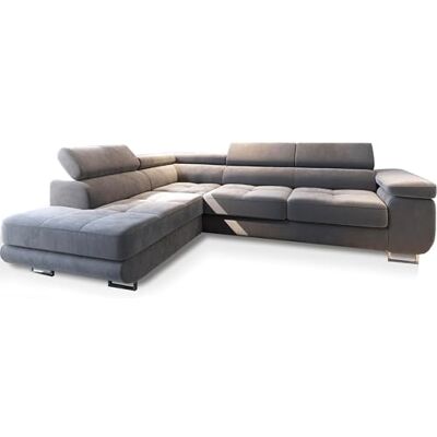 Masseno Canapé d'angle Selva L-S avec Fonction Couchage Forme en L, Glamour, avec Coffre de Rangement, Ensemble canapé de Salon Gris Clair - Publicité Masseno Canapé d'angle Selva L-S avec Fonction Couchage Forme en L, Glamour, avec Coffre de Rangement, Ensemble canapé de Salon Gris Clair - Publicité